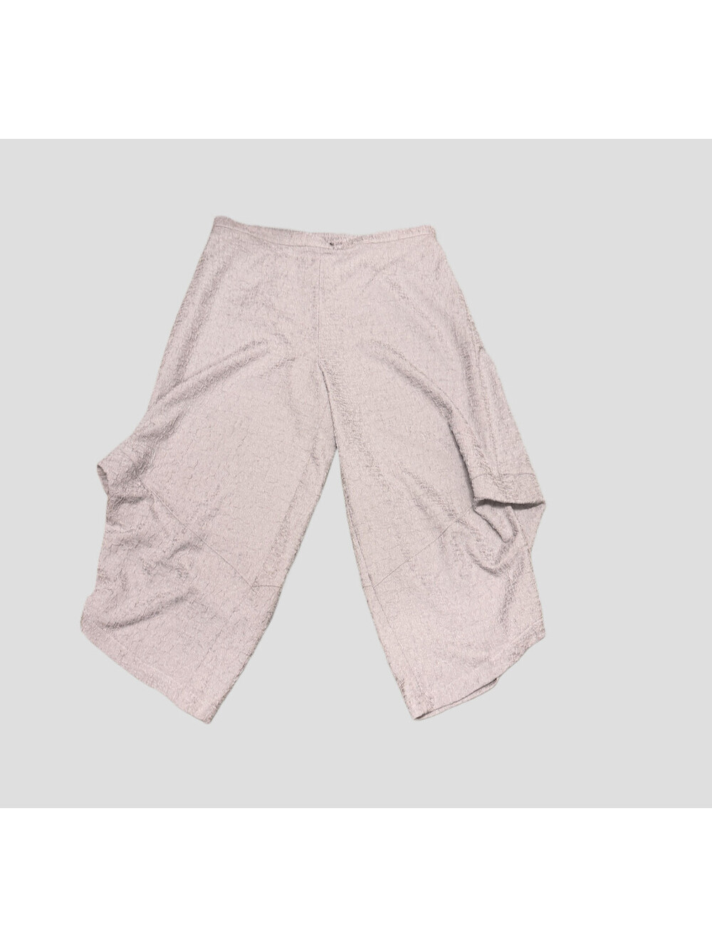 Citron Santa Monica Gray Grey Textured Poly Pants Size L Elastic Waist